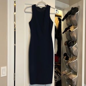 Preowned Karen Millen Navy Blue Racerback Dress Size 2